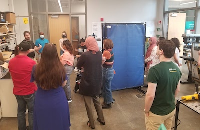 students get a tour of the makespace