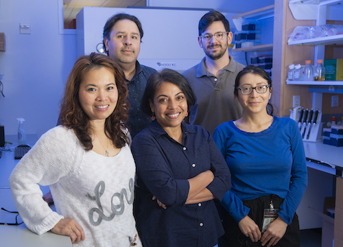 Aarthi and her team in the lab