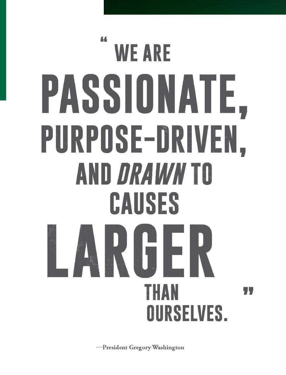 graphic reads We are Passionate, purpose driven 