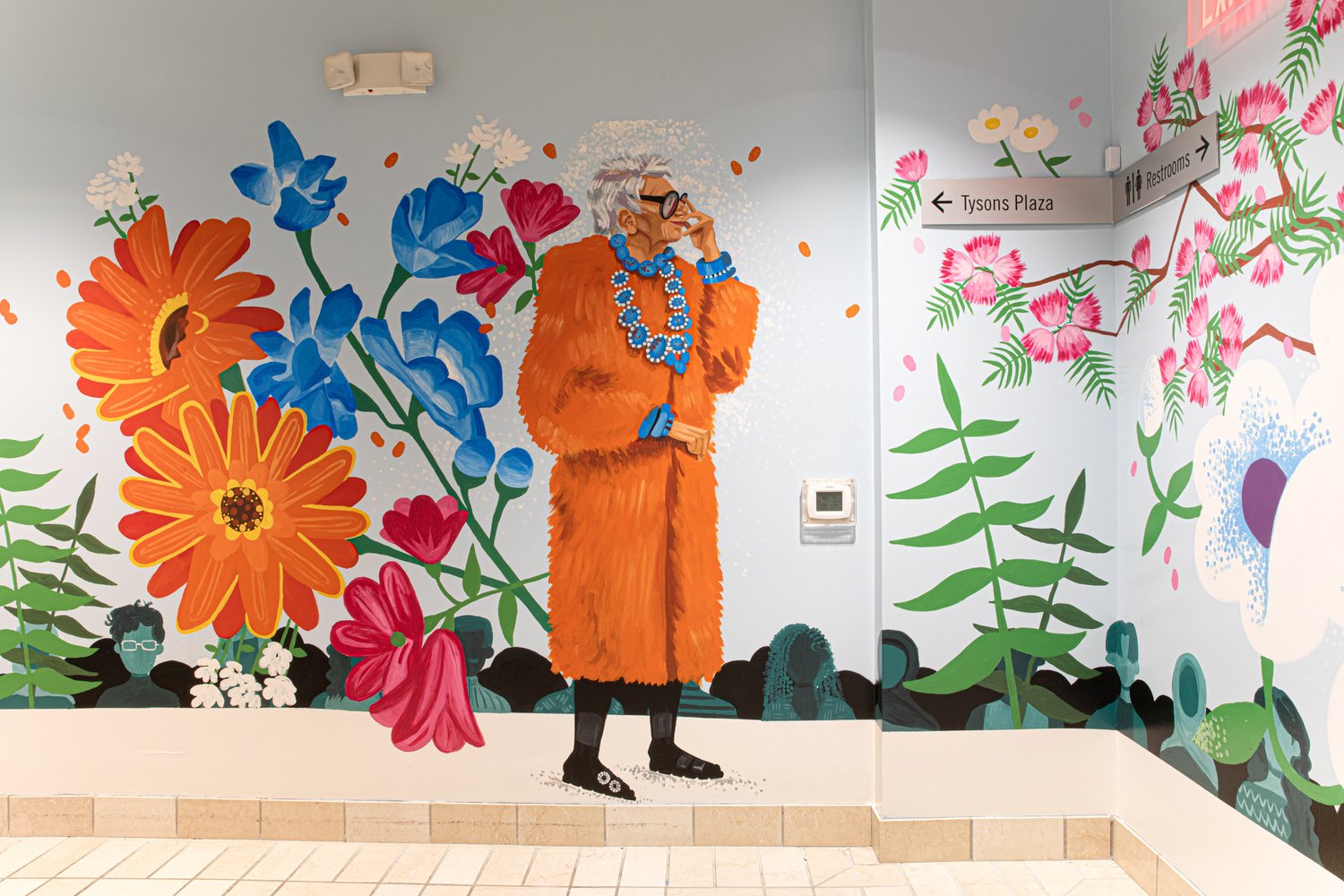 Emely Ramos School of Art student painted mural at Tysons Corner mall
