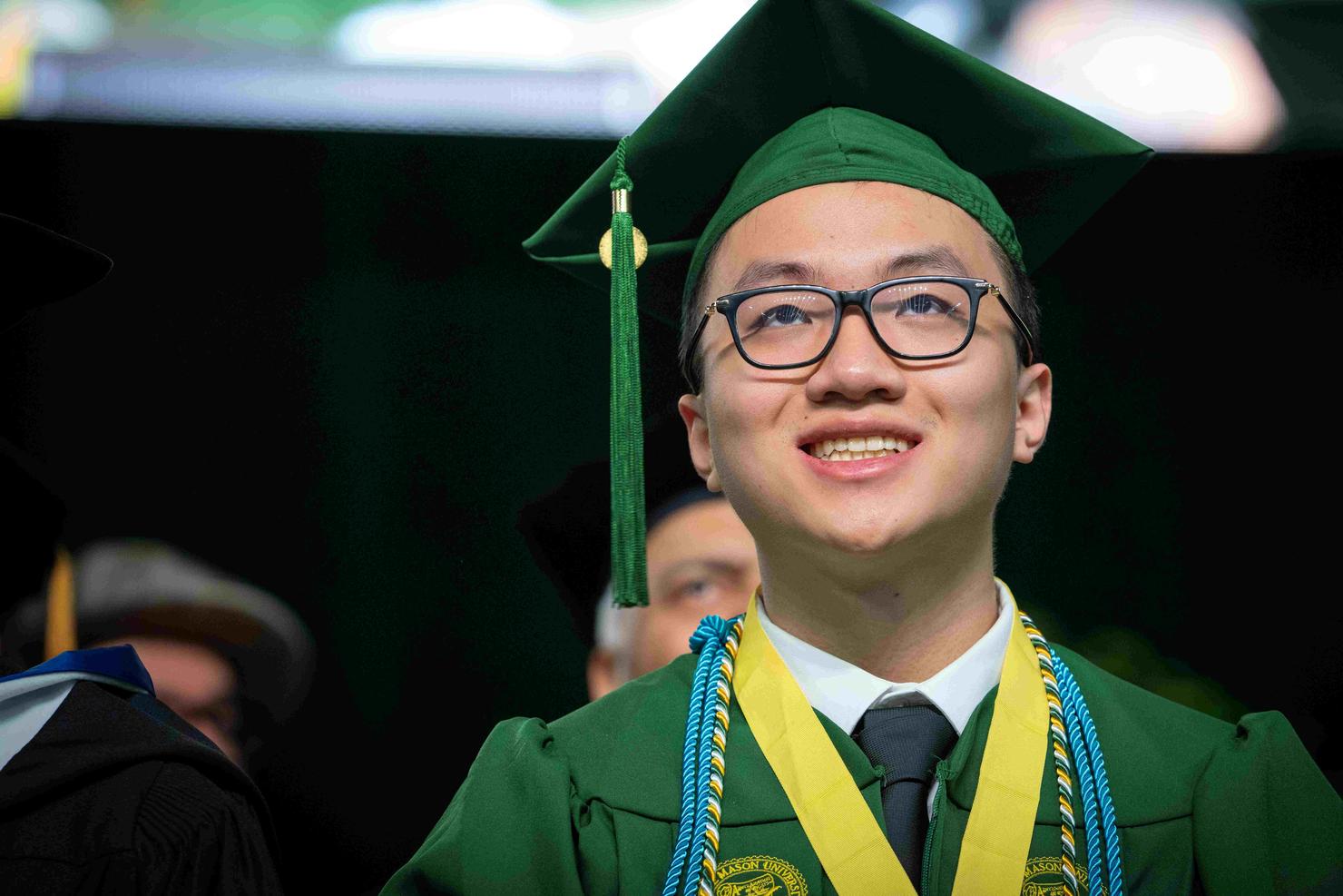 Student speaker Duy Ha Vu looks out at the crowd