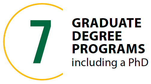 7 Graduate degree programs including a PhD