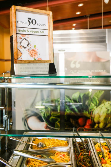 Photo of the Future 50 Foods grain and vegan bar at a Mason dining hall