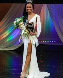 Carlehr Swanson, alum of George Mason University's College of Visual and Performing Arts, poses for an official photo as the newly crowned Miss Virginia 2024.