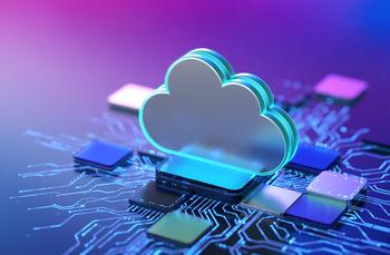 Illustration of a cloud on top of computer chips